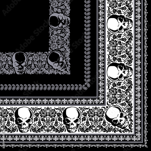 頭蓋骨のバンダナ 素材