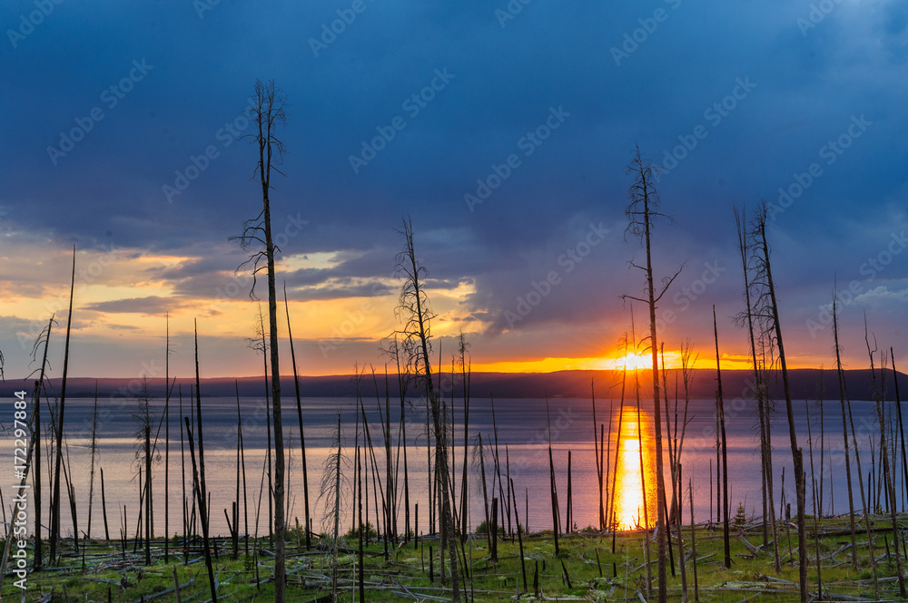 Sunset Over Lake Yellowstone