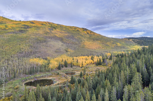 fall colors in a mountain valley in Colorado