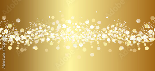 Schnee Konfetti Gold Hintergrund Band Banner Weiß 