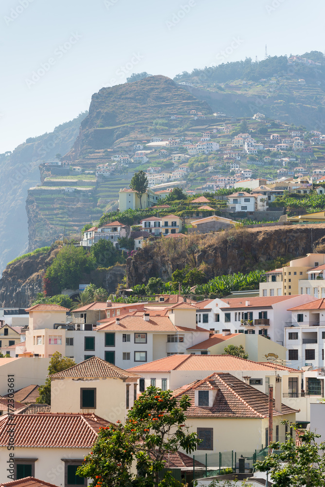 CAMARA DE LOBOS, MADEIRA - SEPTEMBER 9, 2017: Camara de Lobos, a village on the coast of the Portuguese island of Madeira