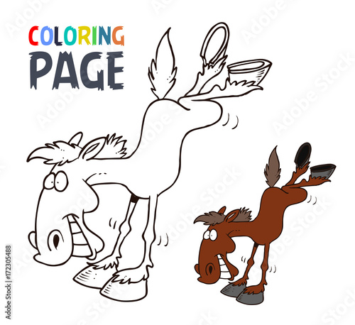 horse cartoon coloring page