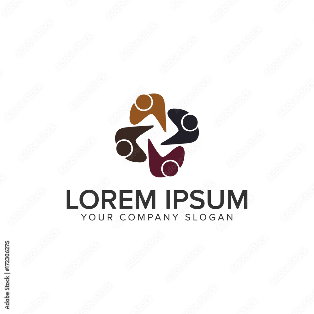 Obraz premium people Business and Consulting logo. teamwork logo design concept template