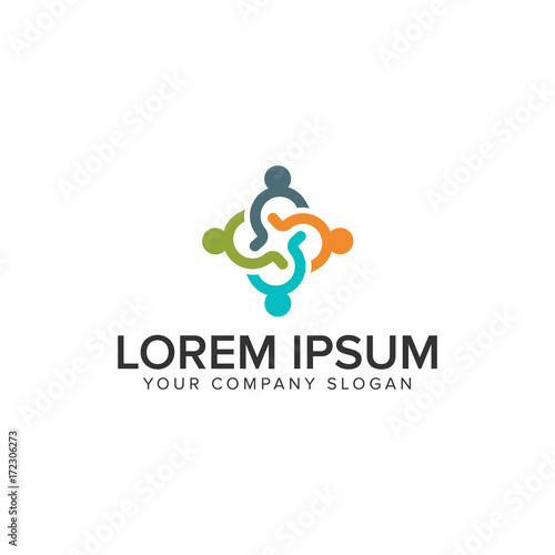 people Business and Consulting logo. teamwork logo design concept template