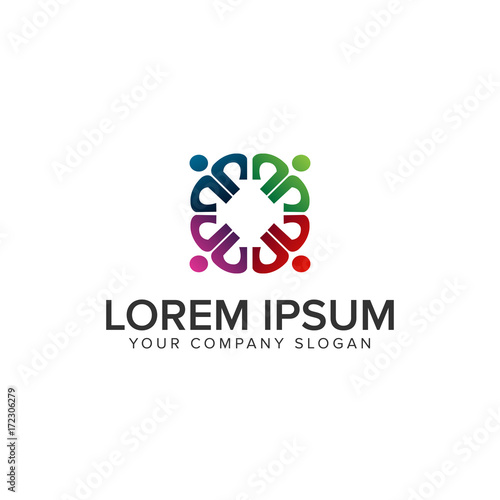 people Business and Consulting logo. teamwork logo design concept template