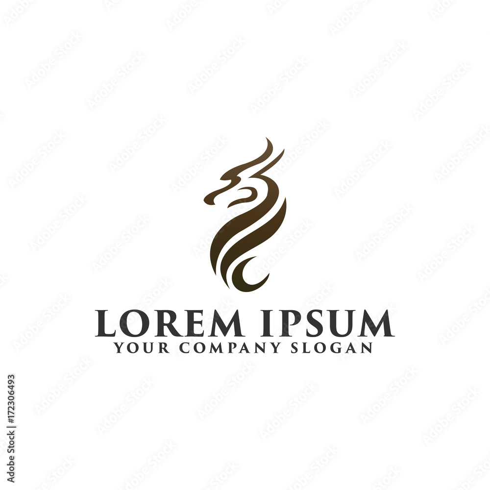 abstract dragon Logo design concept template