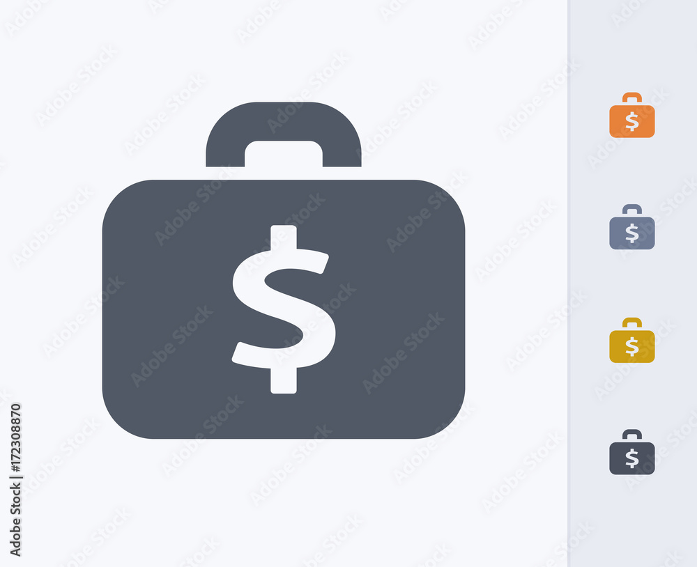 Dollar Suitcase - Carbon Icons. A professional, pixel-aligned icon designed on a 32 x 32 pixel grid and redesigned on a 16 x 16 pixel grid for very small sizes. Dollar Suitcase - Carbon Icons. A professional, pixel-aligned icon designed on a 32 x 32 pixel grid and redesigned on a 16 x 16 pixel grid for very small sizes.