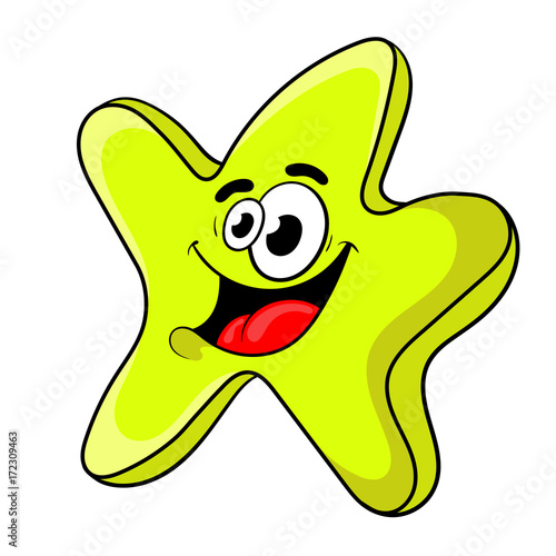 funny cartoon star . the design of the character. vector illustration.