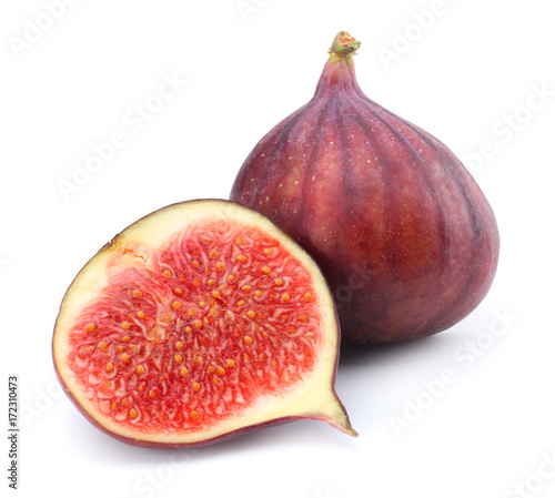 Figs fruits isolated on white. Clipping Path