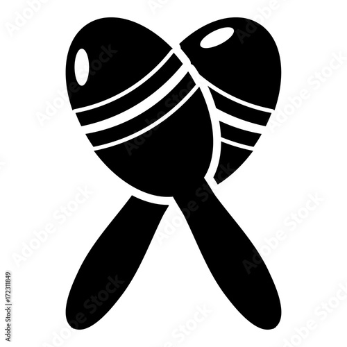 Mexican maracas icon , simple style