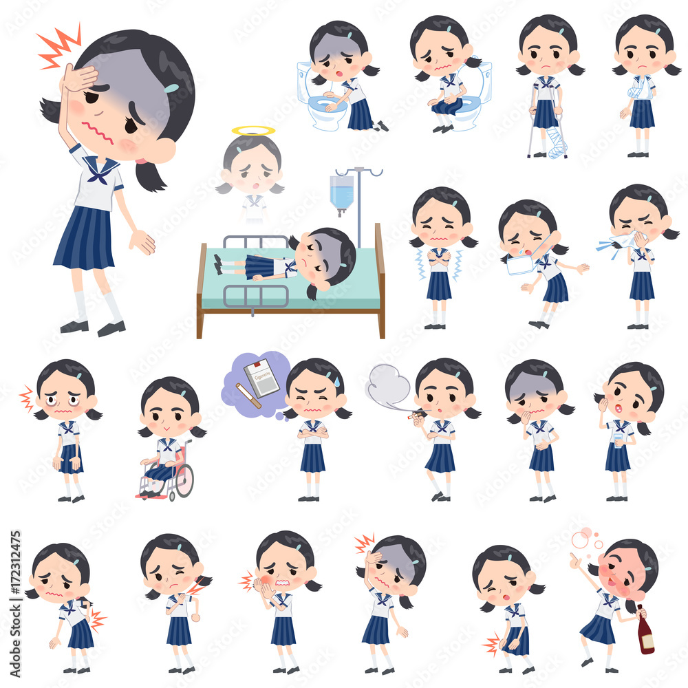 Sailor suit Thick eyebrows girl_sickness Sailor suit Thick eyebrows girl_sickness