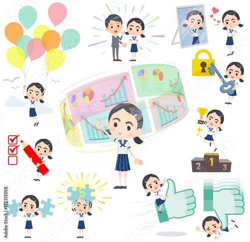 Sailor suit Thick eyebrows girl_success & positive