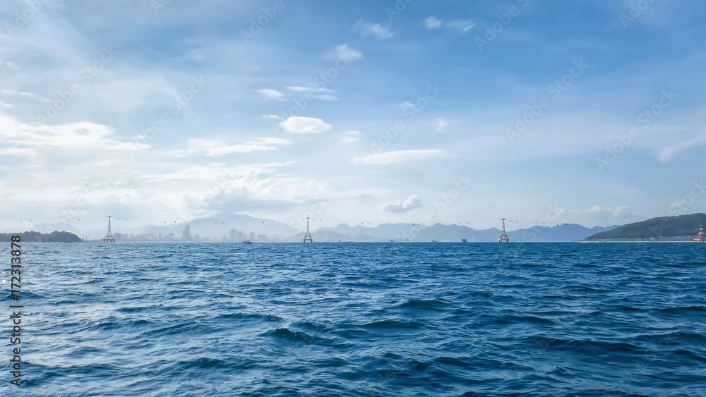 Obraz premium view of the city of Nha Trang from the sea, Vietnam