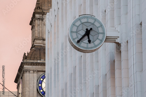 Melbourne old clock at sunset photo