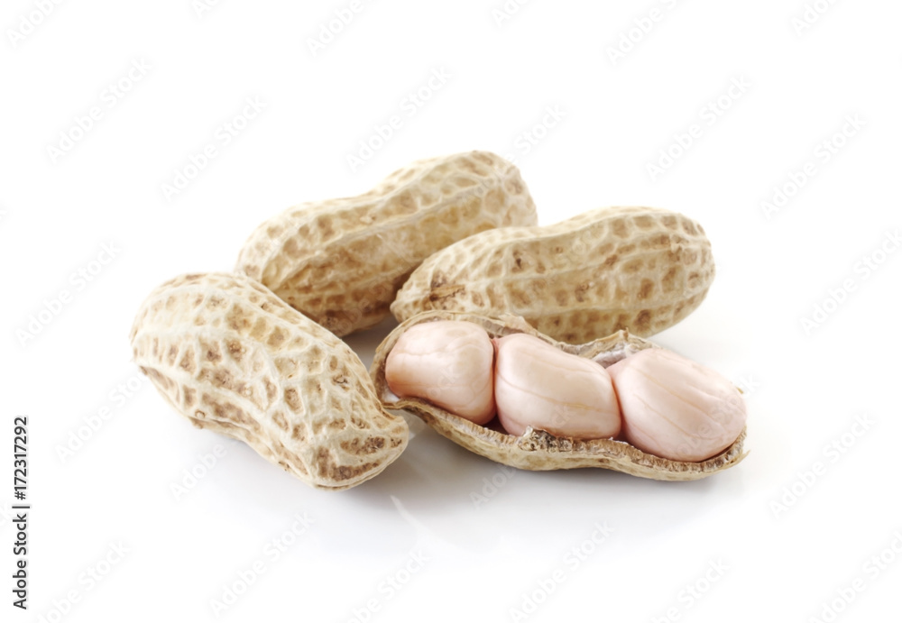 peanuts close up isolated on white background peanuts close up isolated on white background