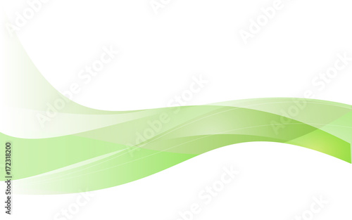 Green wave vector design white Background © niphon