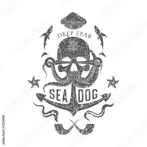 Deep Fear monochrome emblem