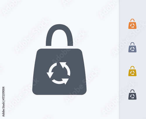 Eco Paper Bag - Carbon Icons. A professional, pixel-aligned icon designed on a 32 x 32 pixel grid and redesigned on a 16 x 16 pixel grid for very small sizes.