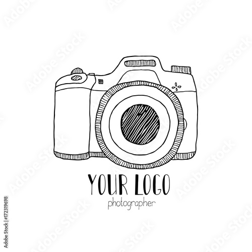 Sketch of a photo camera drawn by hand