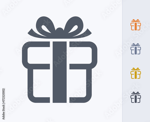Gift Box - Carbon Icons. A professional, pixel-aligned icon designed on a 32 x 32 pixel grid and redesigned on a 16 x 16 pixel grid for very small sizes.