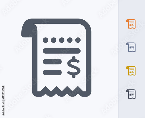Store Receit - Carbon Icons. A professional, pixel-aligned icon designed on a 32 x 32 pixel grid and redesigned on a 16 x 16 pixel grid for very small sizes.