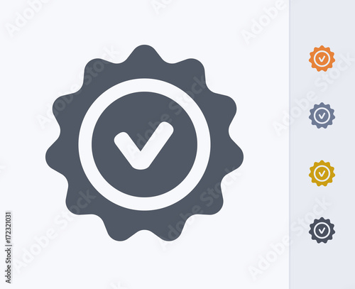 Warranty Seal - Carbon Icons. A professional, pixel-aligned icon designed on a 32 x 32 pixel grid and redesigned on a 16 x 16 pixel grid for very small sizes. photo