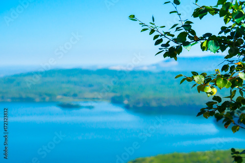 Fototapeta Naklejka Na Ścianę i Meble -  Blue lake background