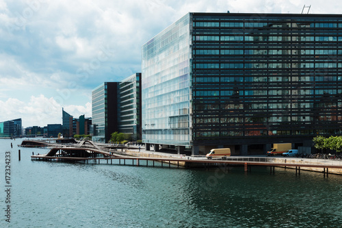 Modern buildings on the river in Copenhagen