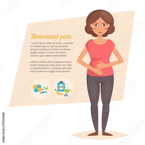 Stomach pain. Vector