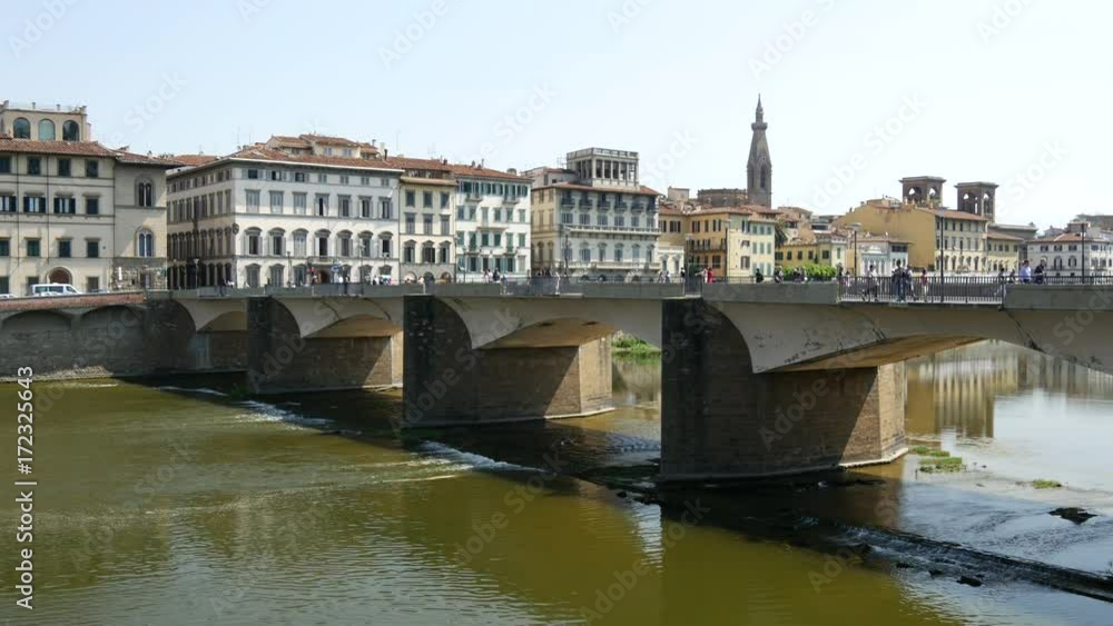 Ponte alle Grazie and the Fiume Arno river in Florence Italy Ponte alle Grazie and the Fiume Arno river in Florence Italy