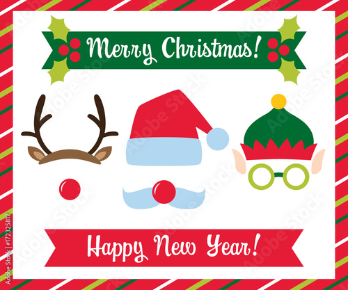 Christmas photo booth collection (Santa, elf and deer)