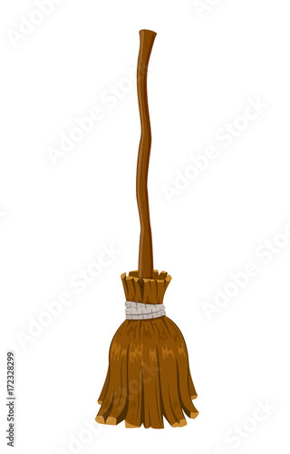 Broom on white background