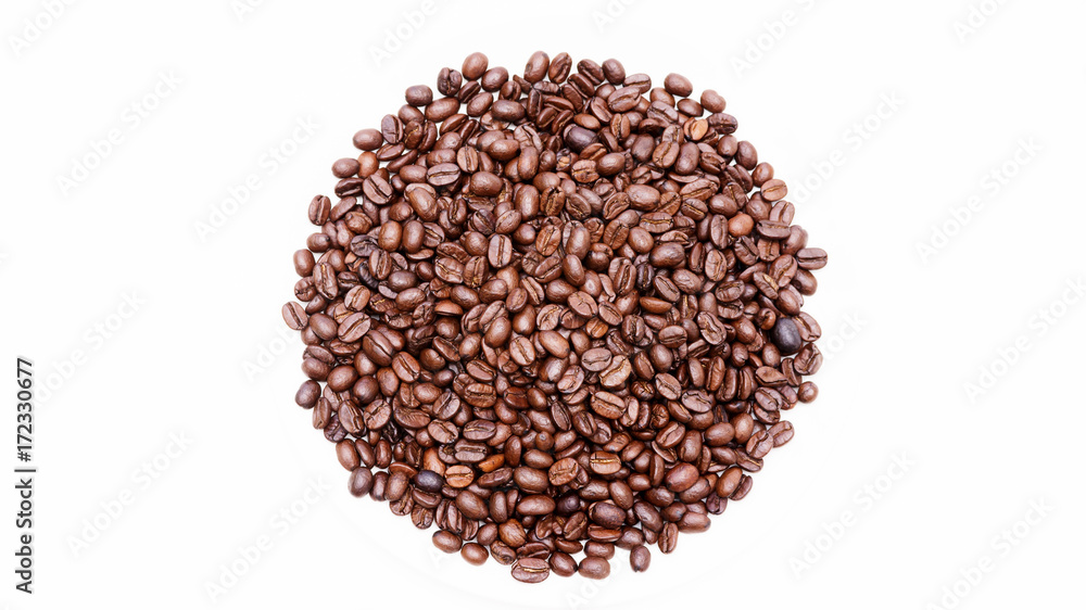 coffee beans on a white background. coffee beans on a white background.