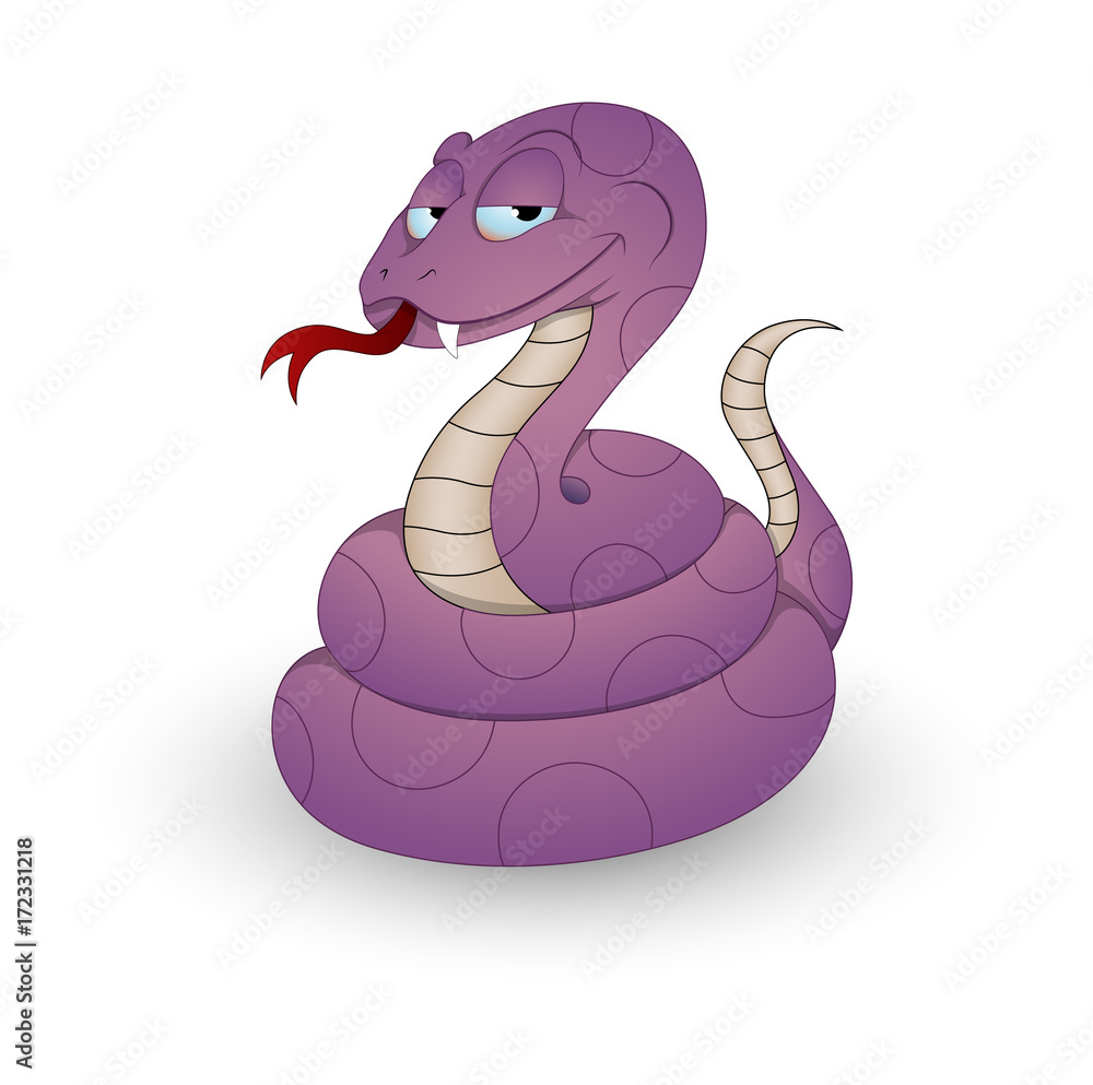 Fototapeta premium Funny Cartoon Snake Vector