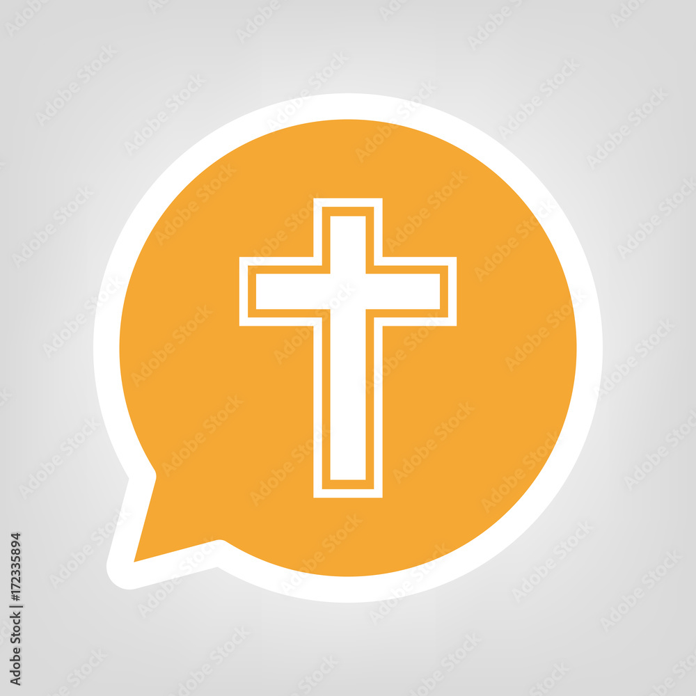 Fototapeta premium Gelbe Sprechblase - Christentum