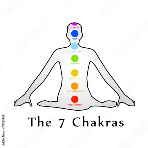 The seven chakras with their names