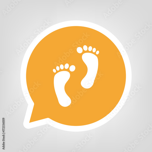 Gelbe Sprechblase - Barfuß