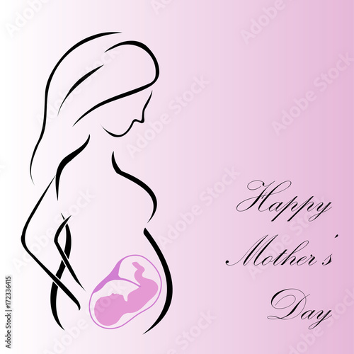 Pregnant Mother with a baby in womb- happy mothers day to the mom to be