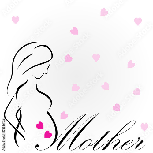 'Mother'- An epitome of love. Drawing of a pregnant lady 