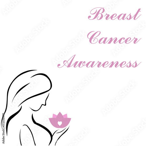 Woman holding a pink lotus which is a symbol of breast cancer awareness