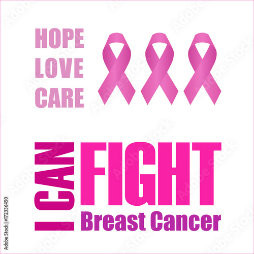 I can fight breast cancer poster with pink ribbon