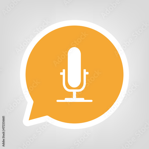 Gelbe Sprechblase - Mikrofon