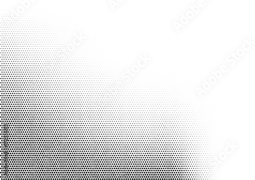 Obraz na plátně Abstract horizontal halftone monochrome background with dots of different size a