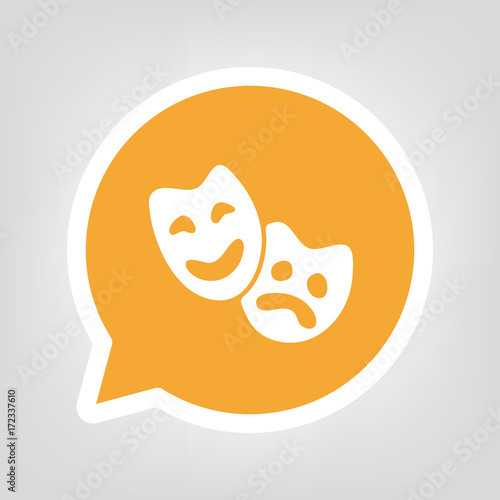 Gelbe Sprechblase - Theatermasken