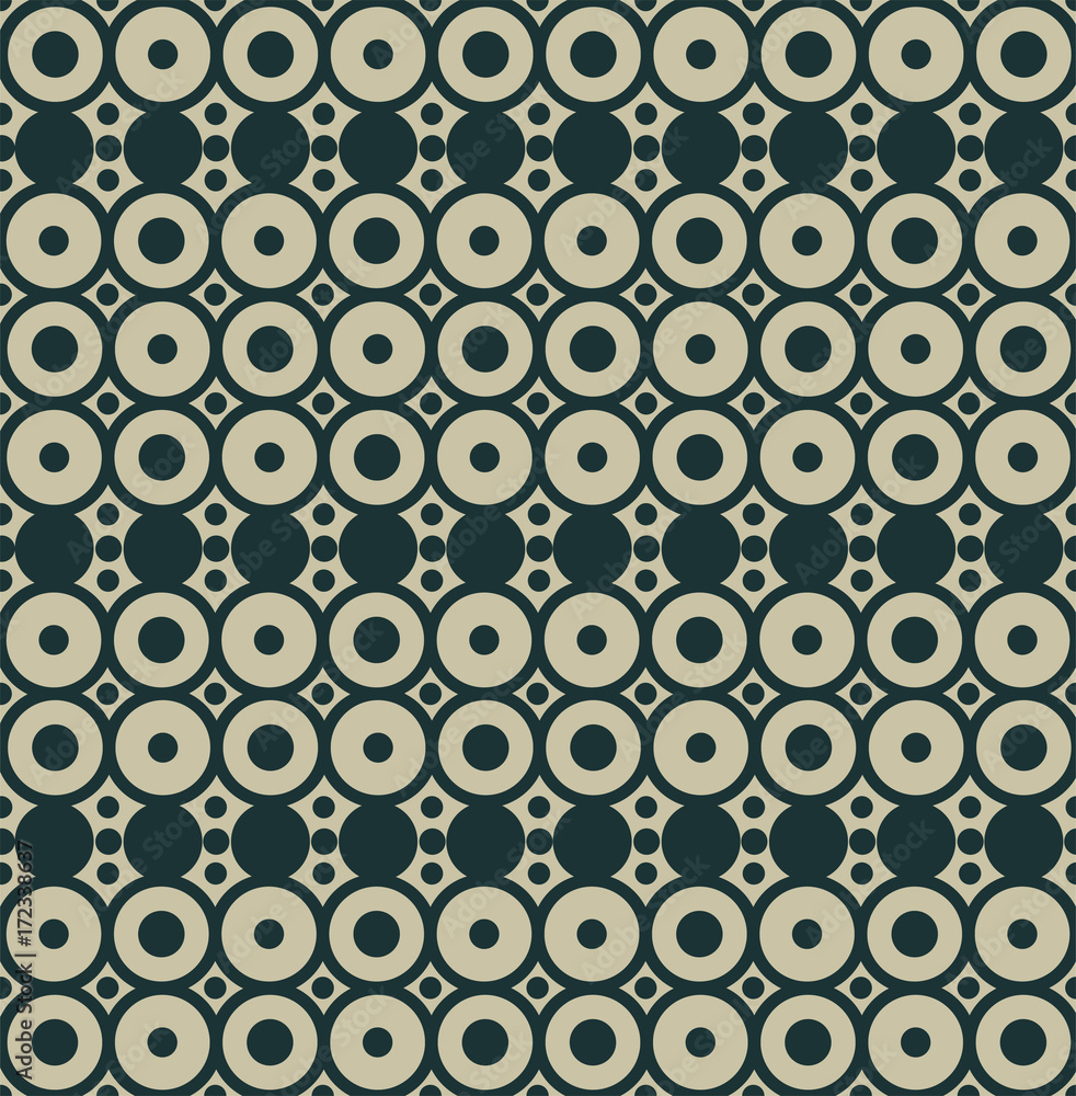 Geometric seamless pattern with circles. Trendy colours