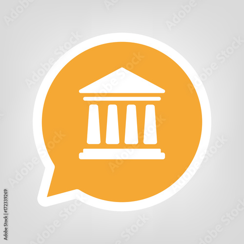 Gelbe Sprechblase - Bank