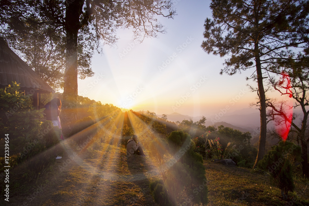 Beautiful Sun rise in Thailand, Chiangmai Beautiful Sun rise in Thailand, Chiangmai