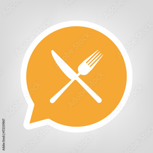 Gelbe Sprechblase - Gastronomie-Symbol