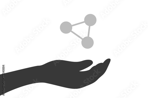 Hand hält Soziales Netzwerk