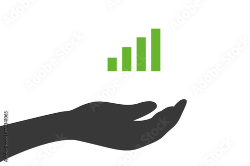 Hand hält Balkendiagramm - Statistik
